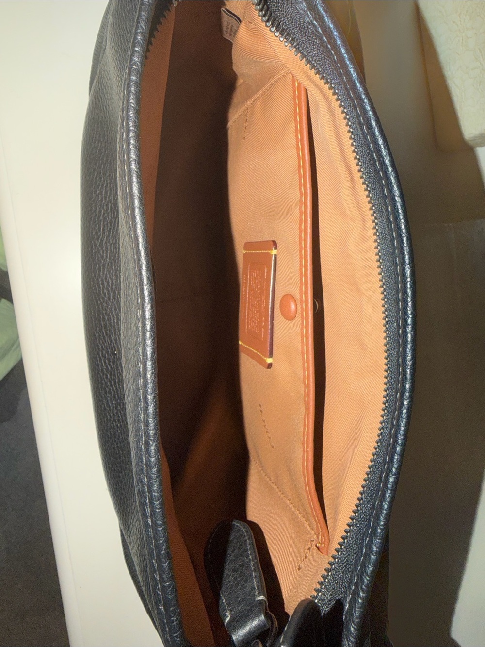 Coach Black Pebbled Leather Shoulder Bag - Picture 5 of 9